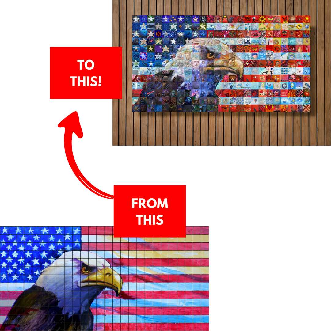 Mural Mosaic of an American Eagle